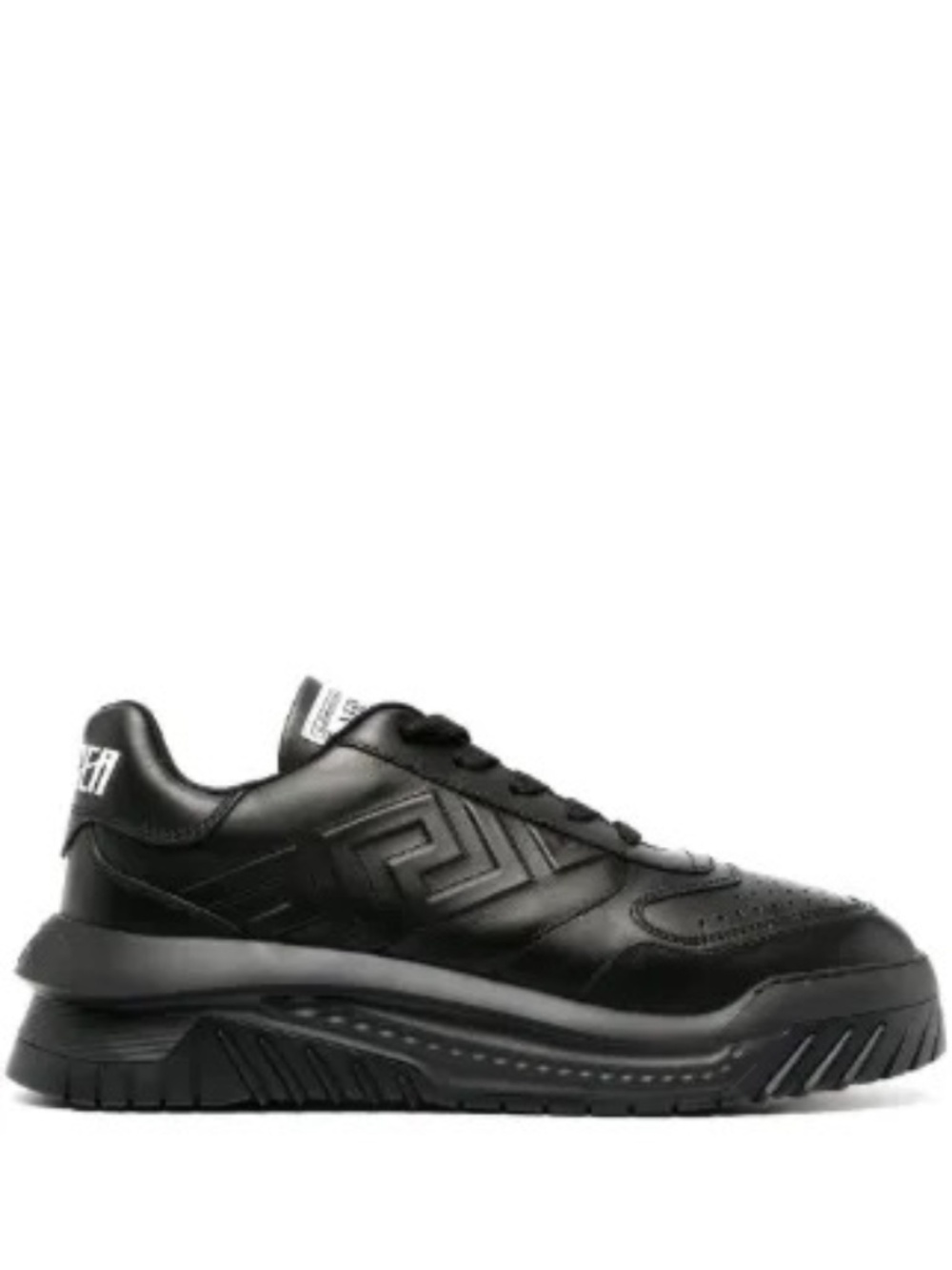 Versace Greca Odissea Black Low Top Leather Sneakers